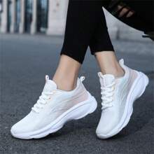 1 Pair Black Spring/Summer Women Outdoor Sports Shoes Running Shoes Lightweight Breathable Casual Shoes Slip-Resistant Wear-Resistant Travel Shoes - Grey - View 5