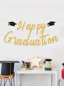 1pc HAPPY GRADUATION Banner For Graduation Ceremony Decoration And Venue Layout - Multicolor - View 1