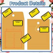 Legal Yellow Plaintiff's Exhibit  Stickers 1.65 X 1 Inches - Color-Coded Exhibit Labels 120 Pcs Blank File Folder Labels Tabs Legal Documents Report Divider For Offices Courts - Yellow - View 4