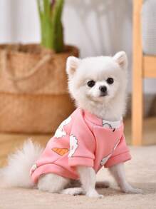 1件寵物貓衣服,冬季保暖貓咪連帽衫,防止脫毛,銀色漸層主題 - 藕粉色 - 查看 4