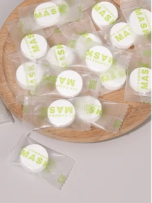 20 piezas por paquete - Pastillas para mascarillas comprimidas para hacer en casa. Papel de pastel comprimido de azúcar con máscara de tela no tejida grande - Blanco - Ver 3