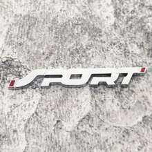 改裝SPORT運動標誌3D鐵質金屬SPORT英文字貼紙個性化金屬車身貼紙 - 銀色 - 查看 1
