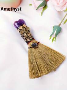 1件天然水晶心形扫帚工具，尖头魔杖，祭坛用品石英女巫扫帚，生日/万圣节礼物 - 掃帚 - 查看 18