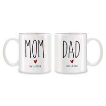 2 Pcs 11 Oz Funny New Dad & Mom Est 2024 Gifts Birthday Gifts Novelty White Coffee Mugs Back To School