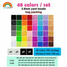 Yantjouet 2,6mm perline in ferro 24colori/set nero bianco per bambini pixel arte Hama Perler bead fai da te puzzle regalo fatto a mano giocattolo per bambini
