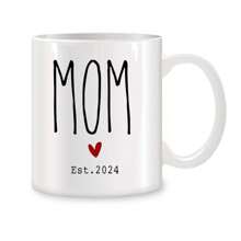 2 Pcs 11 Oz Funny New Dad & Mom Est 2024 Gifts Birthday Gifts Novelty White Coffee Mugs Back To School