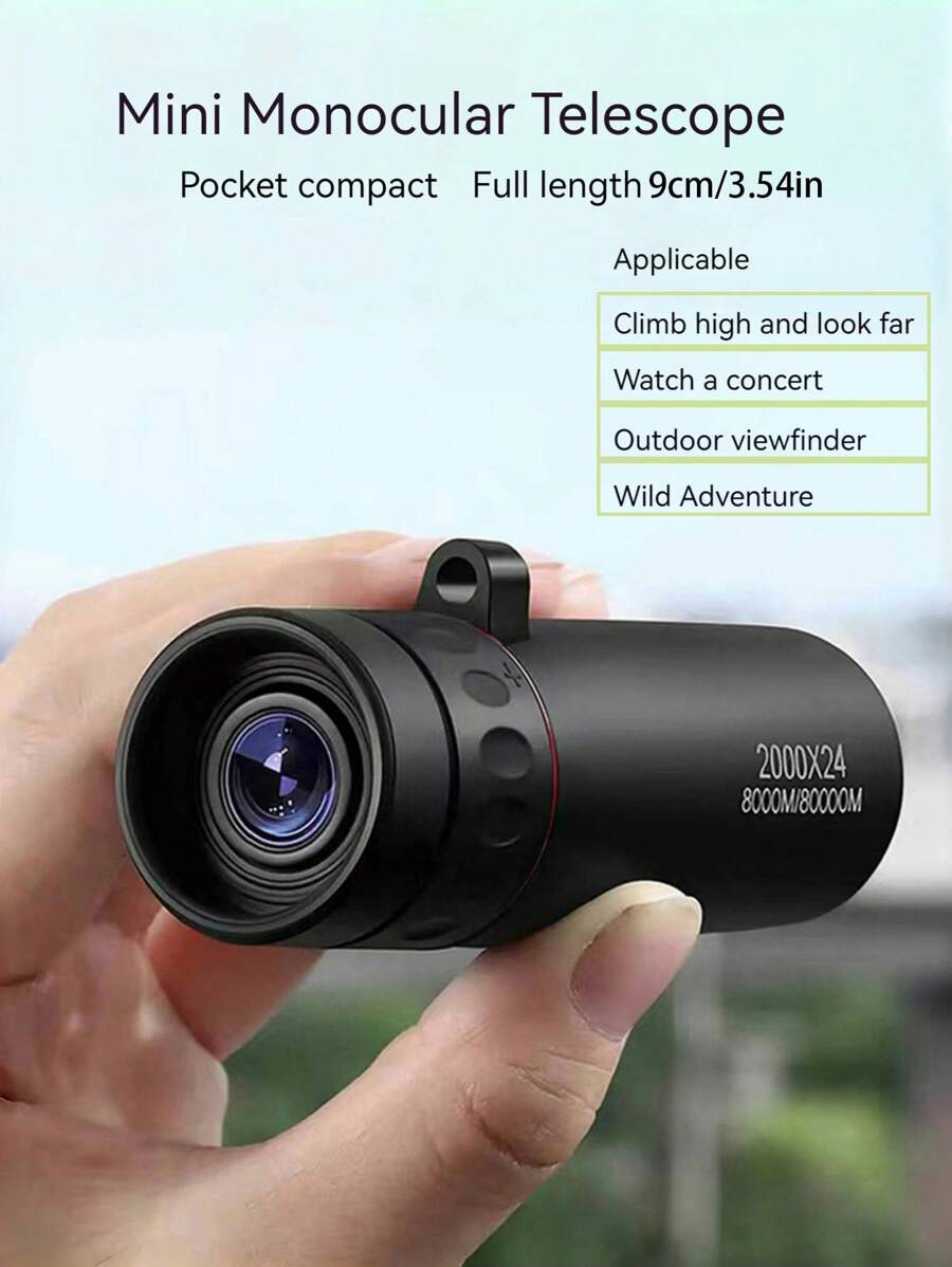 Ống nhòm đơn cầm tay mini 2000 * 24 HD công suất cao ngoài trời nhìn ban đêm điện thoại di động chụp ảnh-Gặp gỡ tốt, khám phá tốt - màu đen - Xem 1