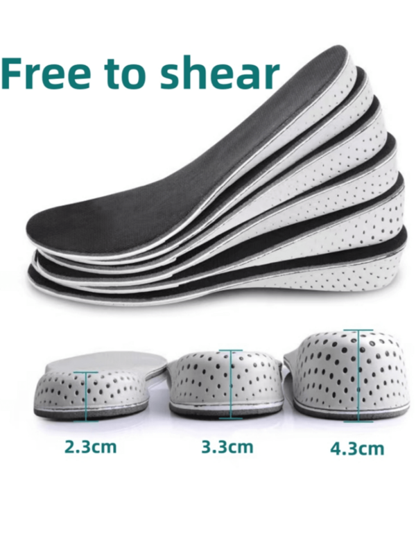 1pair Trim-To-Fit Invisible Height Increasing Insoles, All-Covered, Comfortable And Warm, Moisture-Wicking, Breathable, Shock-Absorbing, Anti-Odor, For Men And Women,Foot Care Tools