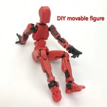 有趣印花多關節可動娃娃動作人偶模型機器人積木玩具DIY組裝套件[配件隨機顏色] - 彩色 - 查看 9