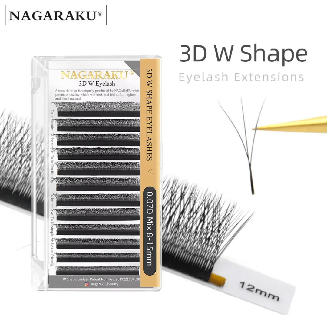 PESTAÑAS 3D UNA MEDIDA W NAGARAKUU PARA EXTENSIONES DE PESTAÑAS FIBRAS TECNOLOGICAS - Negro - Ver 1