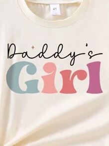 3pcs/Set Young Girl Cartoon Letter Graphic Short Sleeve T-Shirt And Shorts Casual Summer Outfit - 彩色 - 查看 7