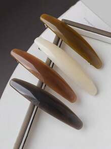 1pc Women Stylish And Minimalist Fashion Hair Clip With Shiny Marble Surface, Graceful Elegant And High-End Elliptical-Shaped Design Suitable For Daily, Festival, Party, Outdoors, Or As A Gift For Friends And Family Claw Clips Hair Claws Hair Barrettes, School Stuff, College, Hair Accessories