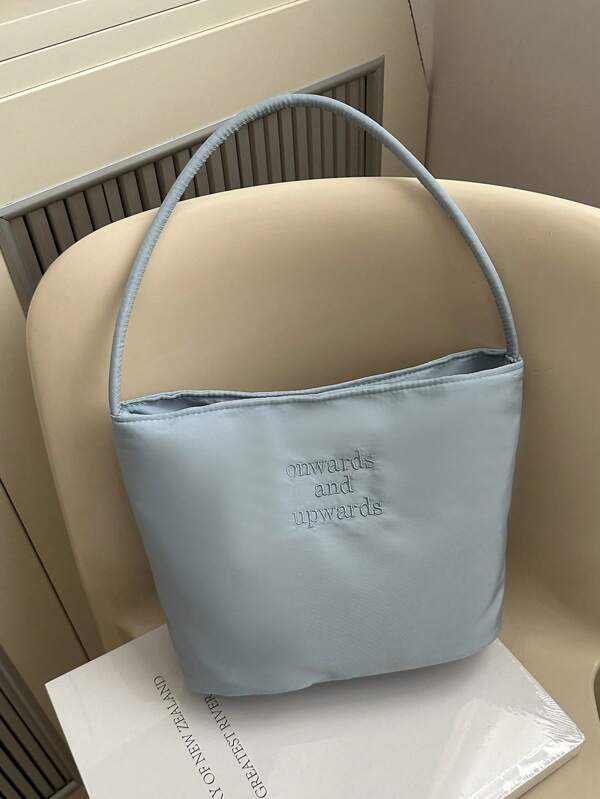 Bolso de hombro de moda para mujer, bolso cruzado de nylon con estampado de letras