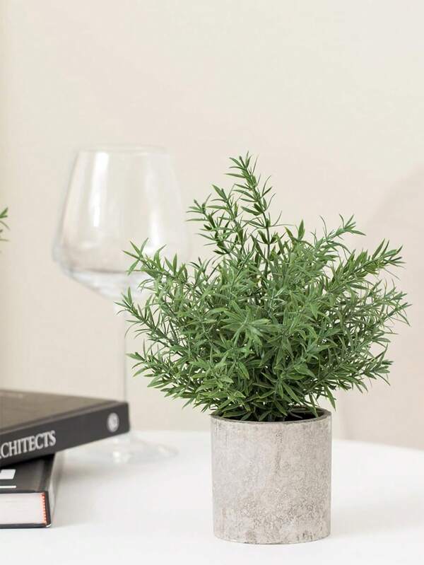 Zeer realistische miniatuur rozemarijn-eucalyptus potplant, geschikt voor woonkamer, bureau, keuken, cadeau, tuindecoratie