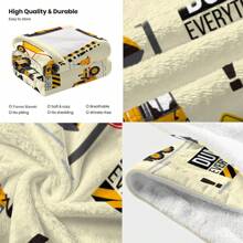 1pc Excavator Game Style Flannel Fleece Blanket, Modern Style Polyester Fiber Rectangular Blanket Suitable For Multiple Scenarios