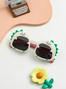 1 Pair Of Children Lovely Cartoon Glasses Dinosaur And Fashion Glasses For Boys & Girls Eye Protection - Black - View 11