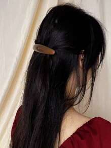 1pc Women Stylish And Minimalist Fashion Hair Clip With Shiny Marble Surface, Graceful Elegant And High-End Elliptical-Shaped Design Suitable For Daily, Festival, Party, Outdoors, Or As A Gift For Friends And Family Claw Clips Hair Claws Hair Barrettes, School Stuff, College, Hair Accessories