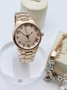 Relógio de quartzo feminino casual + pulseira