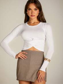 Women Skirts - Màu Khaki - Xem 5