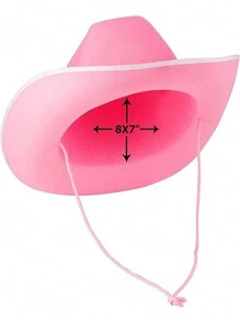 1Pc Women's Cowboy Hat, Felt Material, Adult Size Fits Most Women And Adults, Suitable For Bachelorette Parties, Costume Play, Parties And Dress Up Cowgirl Hat Boho Halloween