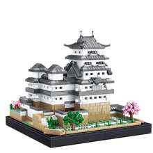 [Reproducción fina] Obra de arte hecha a mano del castillo de Himeji en bloques de construcción a microescala según la escala con características legendarias de garza blanca - juguetes rompecabezas inteligentes - Ver 4