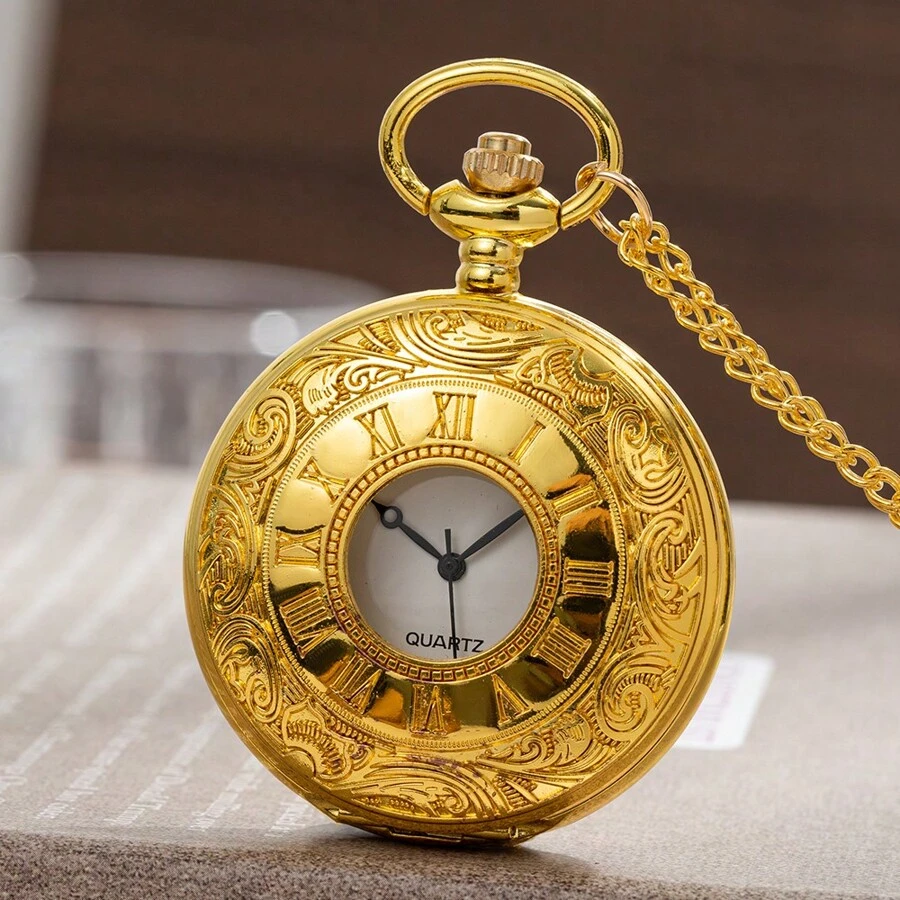 Romantic British Gold Color Antique Style Pocket Watch With Retro ...