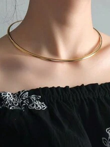 Minimalist Cuff Choker - Yellow Gold - View 1