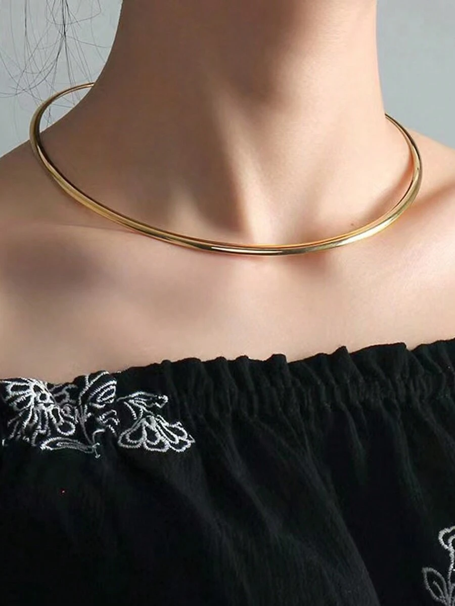 Minimalist Cuff Choker - Yellow Gold - View 1