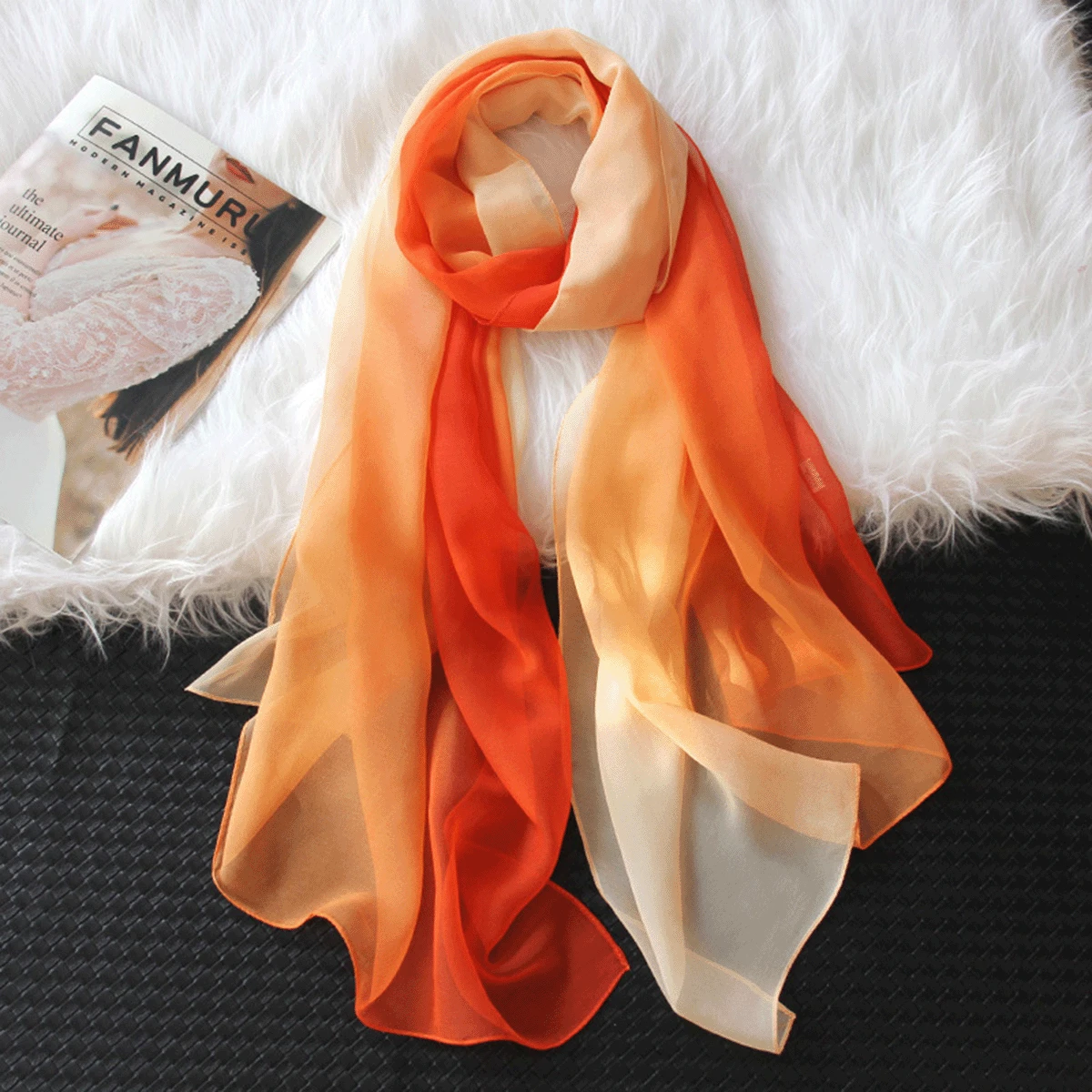 1pc Women Summer Chiffon Shawl Scarf Silk Scarves - Multicolor - View 1