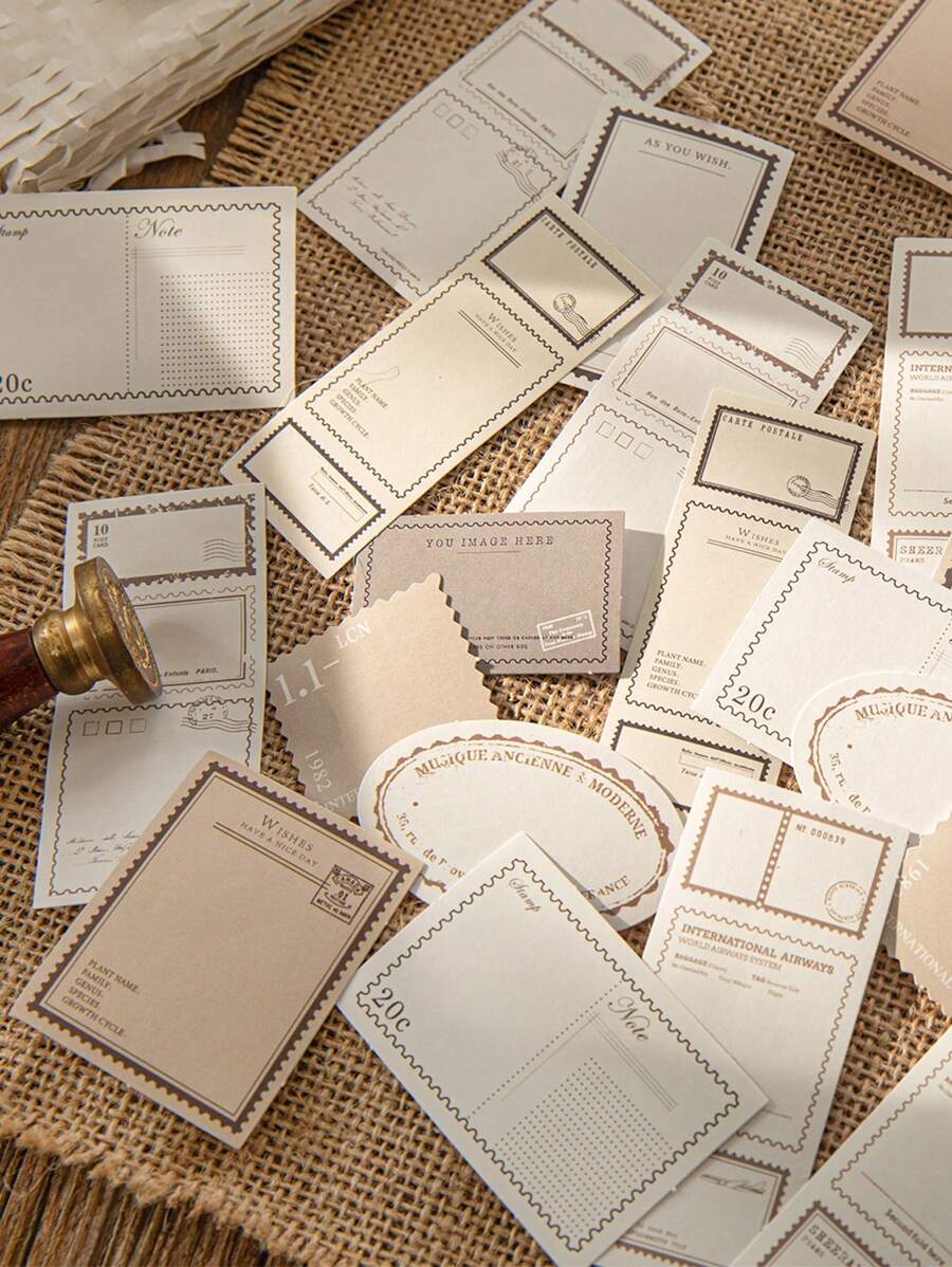 One Box Of 30 Retro Match Box Sticky Note Sticker Pack For Scrapbooking, DIY Decoration, Journaling And Planner Back To School