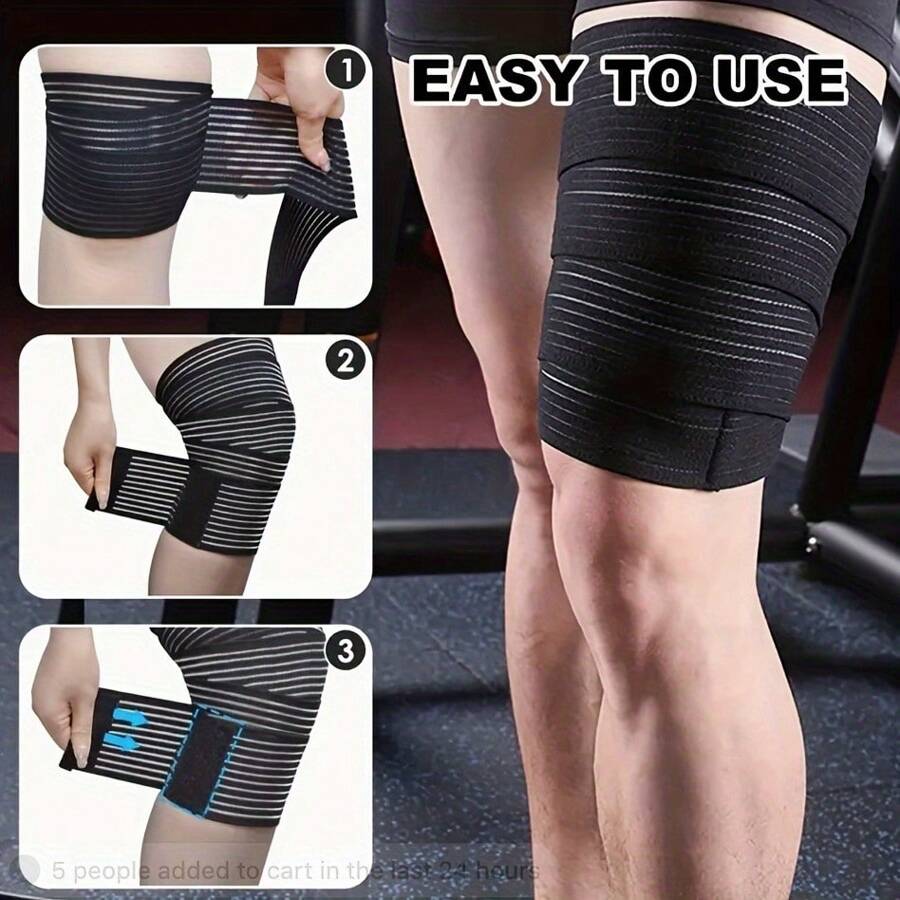 1pc 76.86inch Knee Wrap For Calf & Thigh, Extra Long Elastic MultiFunctional Brace To Support