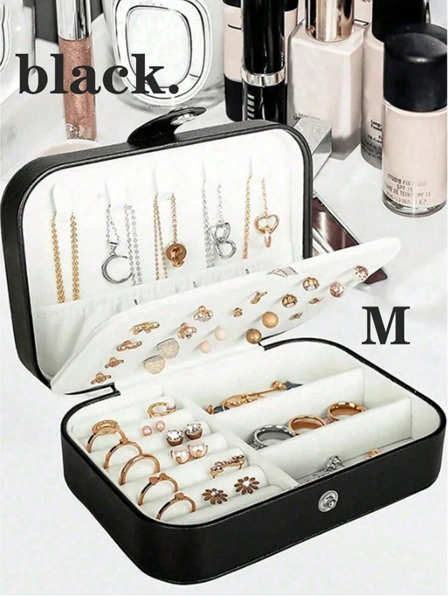 1pc Rectangular PU Jewelry Storage Box, Portable Jewelry Organizer, Dressing Table Storage Box, Portable Multi-Compartment Travel Jewelry Display Box Elegant International Style, Suitable For Travel And Home Use, Suitable For Girls, Gifts, Weddings Back To School, Room Decor