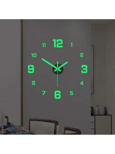 Night Verlichting Klok DIY Wand Creative Spiegel Finish Sticker Clock,Home ,Room Birthday Graduation Bedroom Dormitory Back To School view 2