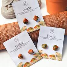 Women Stud Earrings - màu xanh lá - Xem 2