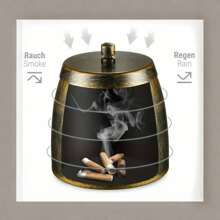 1 cendrier métallique vintage avec couvercle, cendrier coupe-vent, convient pour une utilisation en intérieur et en extérieur sur les tables