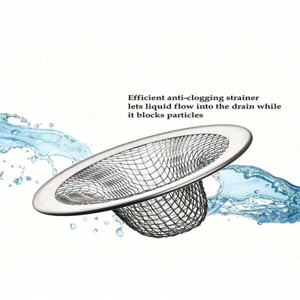 1pc Stainless Steel Filter Screen For Draining Rice & Residue Left From Vegetables