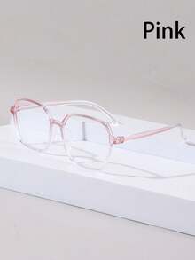 1 Pair Of Plain And Simple Full-Frame Plastic Square Eyeglasses For Women, Suitable For Computer Work, Decoration, From Mobile Phones, And Playing Computer Games. - Multicolor - View 14