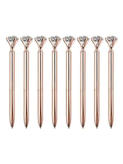 1 paquete de pluma para despedida de soltera con diamantes y cristales, pluma de metal con brillo y tinta negra, pluma de bolígrafo preciosa y hermosa para bodas, fiestas de despedida de soltera, oficina o escuela