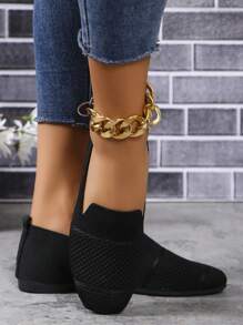 Mocasines planos tejidos para mujer, cómodos, de punta cuadrada, de slip-on, transpirables, zapatos de mamá para primavera y otoño, día de San Valentín
