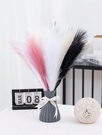 1 Stück Elegantes Künstliches Pampasgras-schilf, 55 Cm Lang, Mit 5 Gabeln, Künstliche Pflanzen Aus Kunststoff, Im Bohème-stil – Weich Und Schnell Hergestelltes Polyestergewebe, Moderner, Einfacher Nordischer Stil – Für Heimdekoration, Blumenarrangements In Vasen, Hochzeit, Party, Wohnzimmer, Schlafzimmer, Diy-wand, Schreibtischfüller Im Büro.