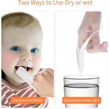 32 Peças Lenços de Limpeza para Dedos de Bebê, Limpador de Língua para Recém-Nascidos, Escova de Dentes para Dedos de Bebê para Limpeza de Dentes, Limpa Superfície da Língua, Adequado para Bebês de 0 a 36 Meses