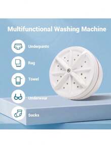 Mini lavadora, lavado ultrasónico con turbina, lavadora turbo portátil a máquina para viajes, viajes de negocios, campamento, habitación universitaria. Lavadora turbo para limpiar calcetines, ropa interior, trapos pequeños - Blanco - Ver 8