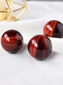 1pc Natural Red Tiger Eye Crystal Ball, Crystal Healing Specimen, Meditation Stone, Spherical Crystal To Enhance Human Body Resistance