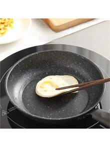 1pc Thickened 21CM Maifan Stone Non-Stick Frying Pan For Home Use, Suitable For Steak, Pancakes, Fried Eggs, Pancakes, And Induction Cooker