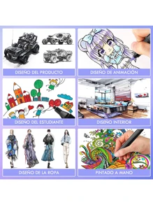 Rotulador de doble punta,60 colores rotulador de graffiti, rotulador de acuarela, juego de rotuladores de dibujo, adecuado para principiantes, estudiantes, artistas, amantes, colorear (60) - Negro - Ver 4