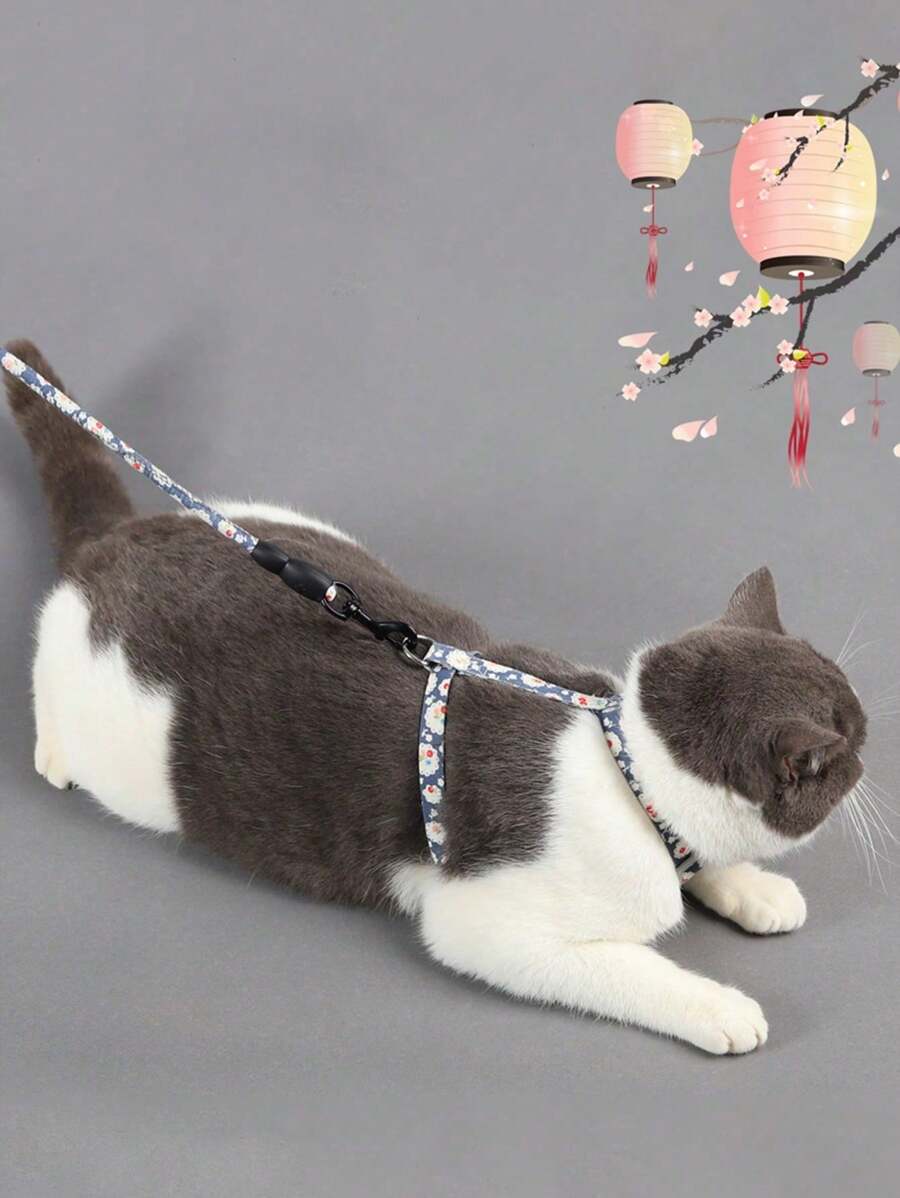 1 Set Cat Leash Cat Traction Rope Anti-Off Hook Walking Cat Chain ...