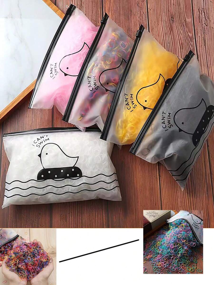 2000pcs Dopamine Colored Hair Ties, NonDamaging Hair Scrunchies, Multi