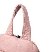 Rhinestone-Studded Small Cat Design Soft Leather Backpack For Women, Embroidered Chinese Style Flower Chest Bag For Shopping & Travel - Pink - View 8