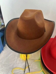 1Pc Women's Cowboy Hat, Felt Material, Adult Size Fits Most Women And Adults, Suitable For Bachelorette Parties, Costume Play, Parties And Dress Up Cowgirl Hat Boho Halloween