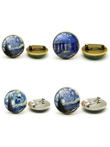 Time Gem Oil Painting Badge, Fashionable Starry Sky Cartoon Brooch, Backpack Decorative Pin, Suitable For Gifts, Classmates, Friends, Teachers, Family, Etc. - Multicolor - View 3